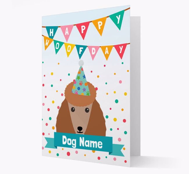 Personalized Card 'Happy Woofday {dogsName}' with {breedCommonName} Icon